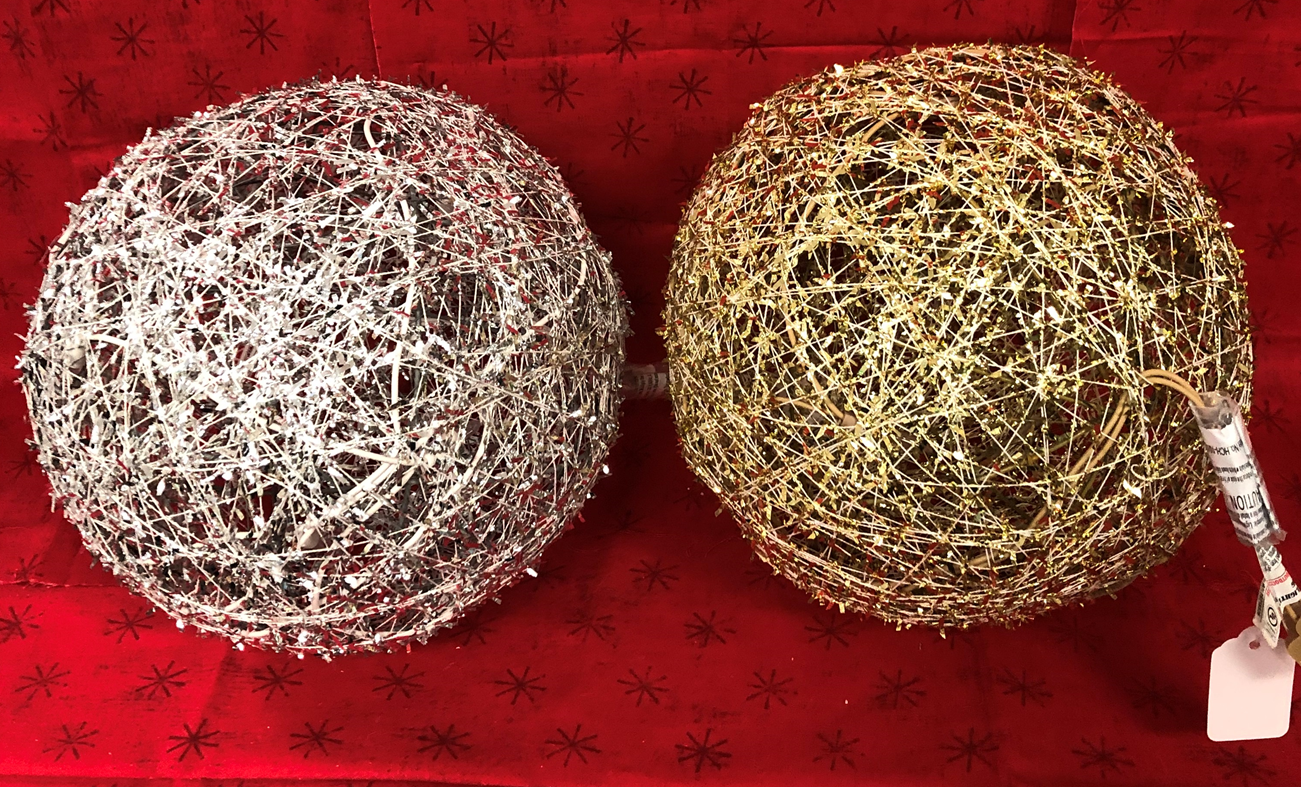 METAL BALLS GD/SIL10IN 20 LT GLIT