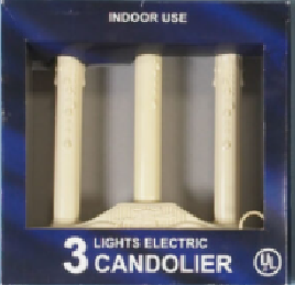 ELEC 3 LT CANDOLIER BXD W/CLR BULBS